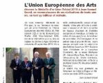 CHE, Itineraire - L’Union Européenne des Arts décerne la Médaille d’or Léon Tolstoï 2013 à Jean-Samuel Grand, 2013